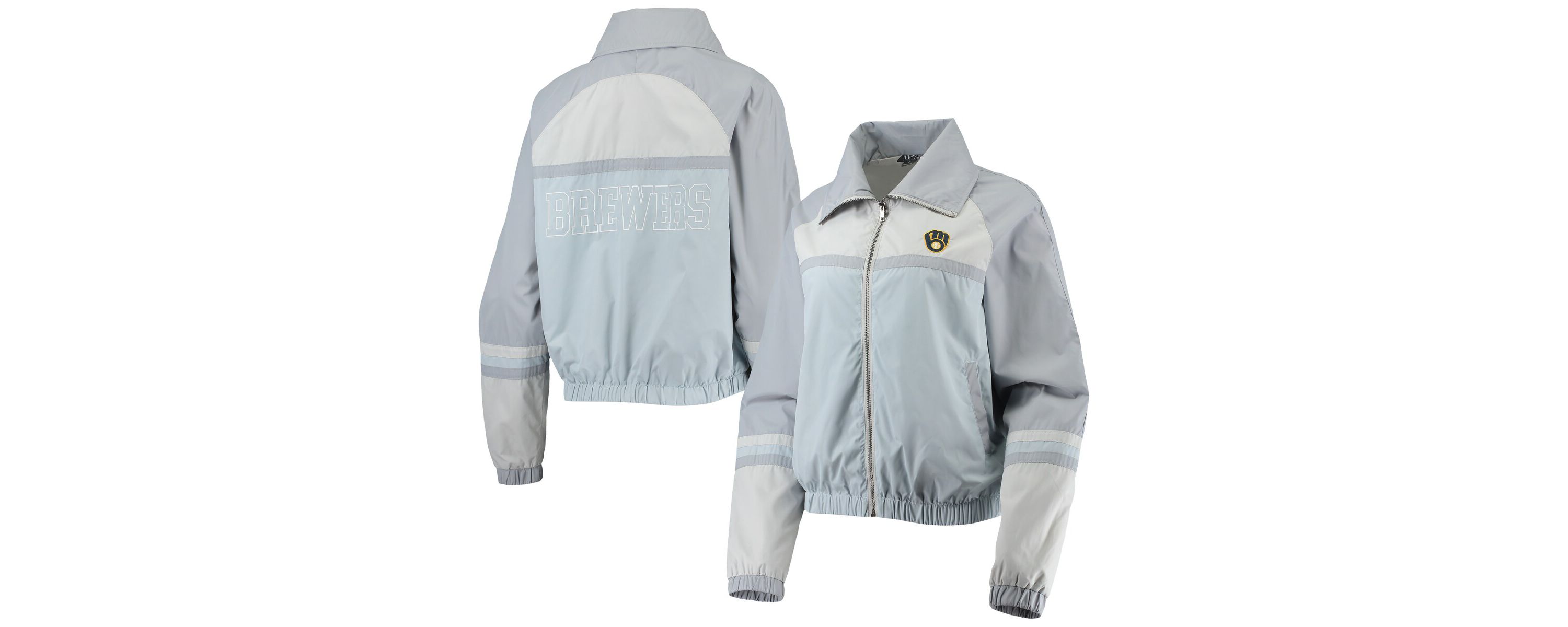 MLB Milwaukee Brewers Colorblock Track Raglan Full-Zip Jacket