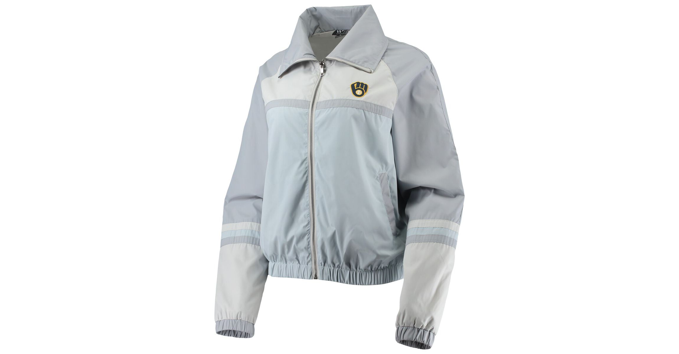 MLB Milwaukee Brewers Colorblock Track Raglan Full-Zip Jacket