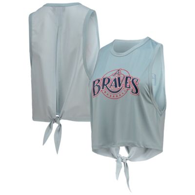 MLB Light Atlanta Braves Open Back Twist-Tie Tank Top