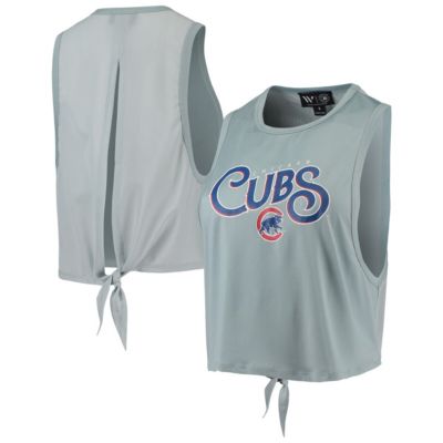 MLB Light Chicago Cubs Open Back Twist-Tie Tank Top