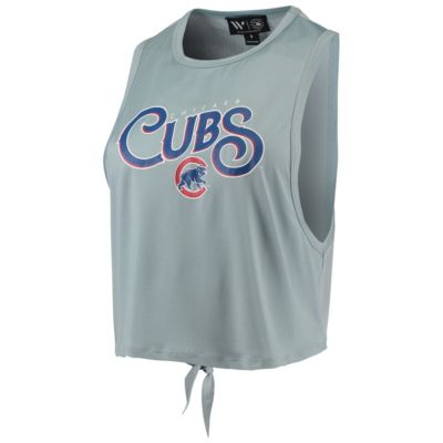 MLB Light Chicago Cubs Open Back Twist-Tie Tank Top