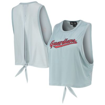 MLB Light Cleveland Guardians Open Back Twist-Tie Tank Top