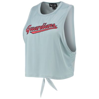 MLB Light Cleveland Guardians Open Back Twist-Tie Tank Top