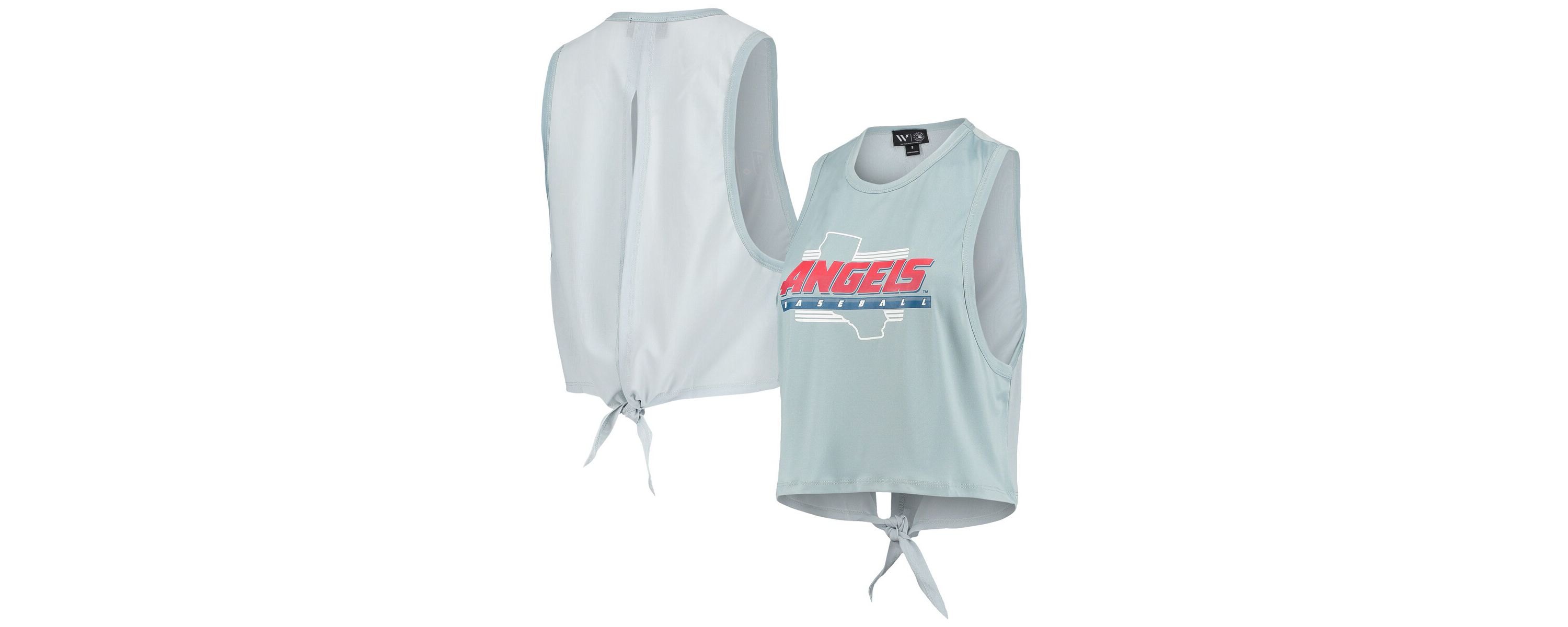 MLB Light Los Angeles Angels Open Back Twist-Tie Tank Top
