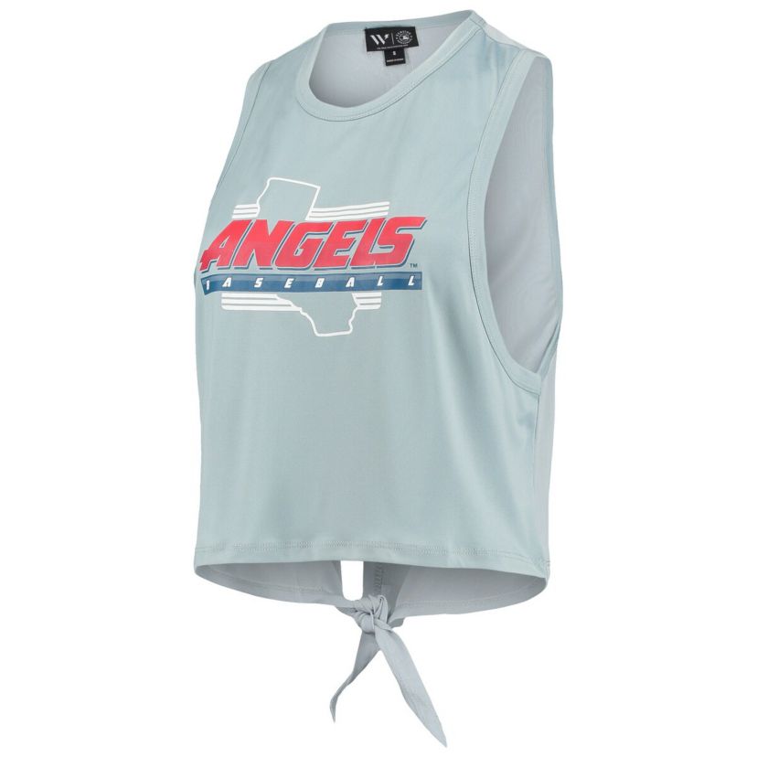 MLB Light Los Angeles Angels Open Back Twist-Tie Tank Top