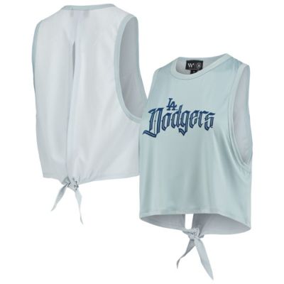 MLB Light Los Angeles Dodgers Open Back Twist-Tie Tank Top