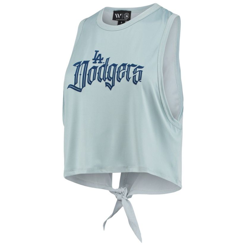 MLB Light Los Angeles Dodgers Open Back Twist-Tie Tank Top