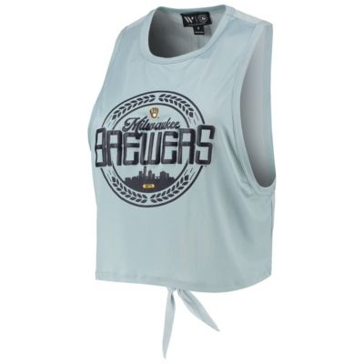 MLB Light Milwaukee Brewers Open Back Twist-Tie Tank Top