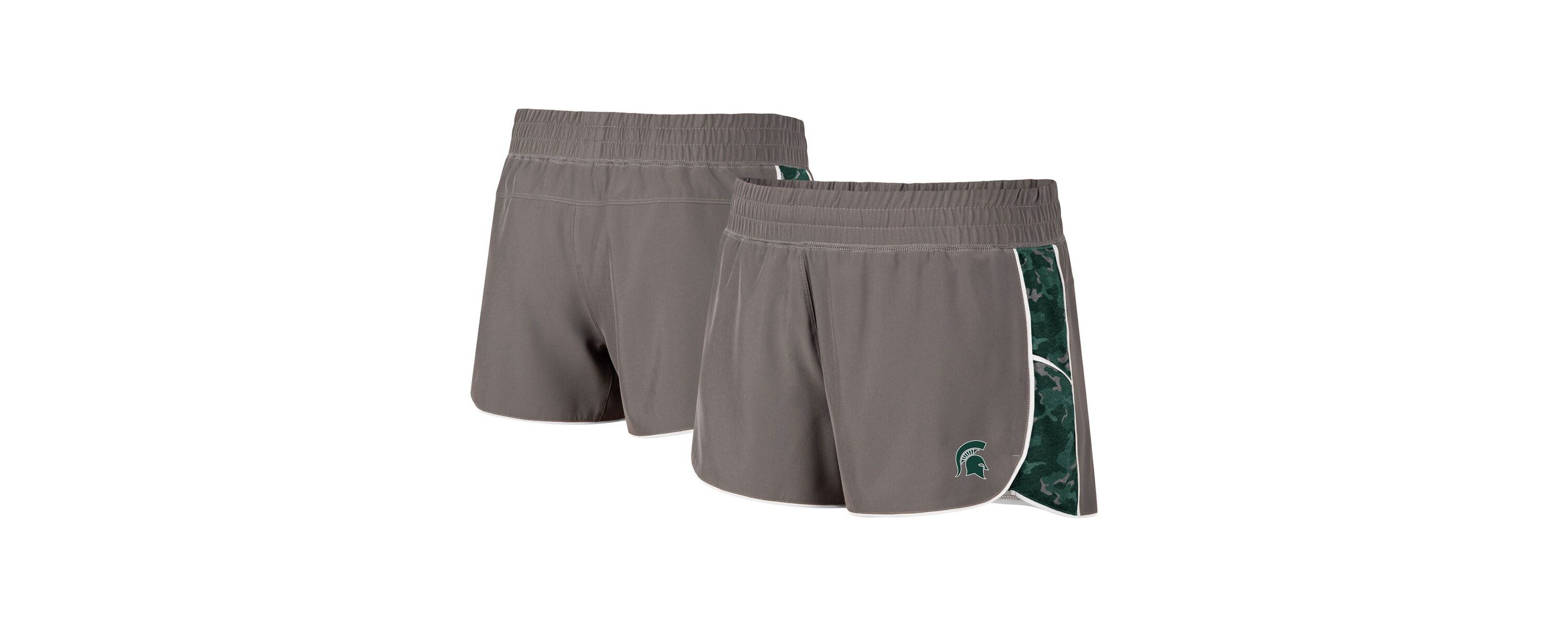 NCAA Gray/Green Michigan State Spartans Pamela Lined Shorts