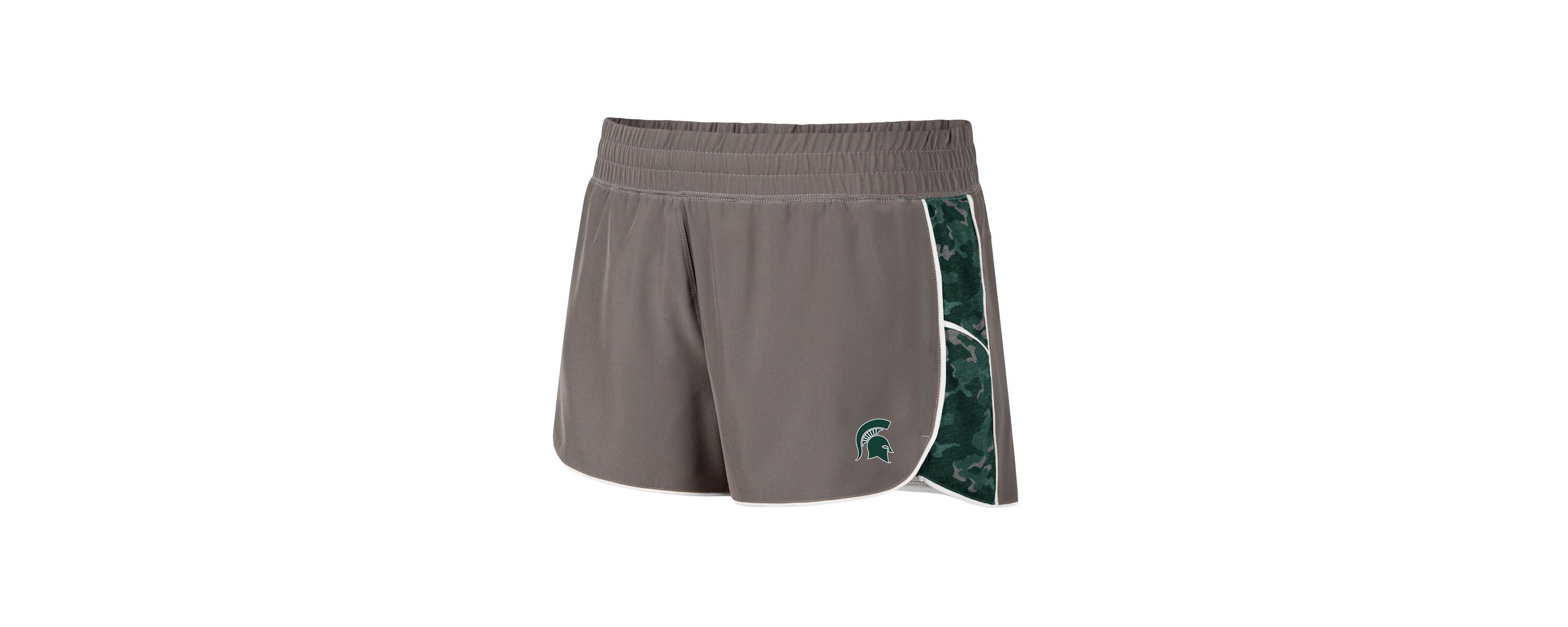 NCAA Gray/Green Michigan State Spartans Pamela Lined Shorts