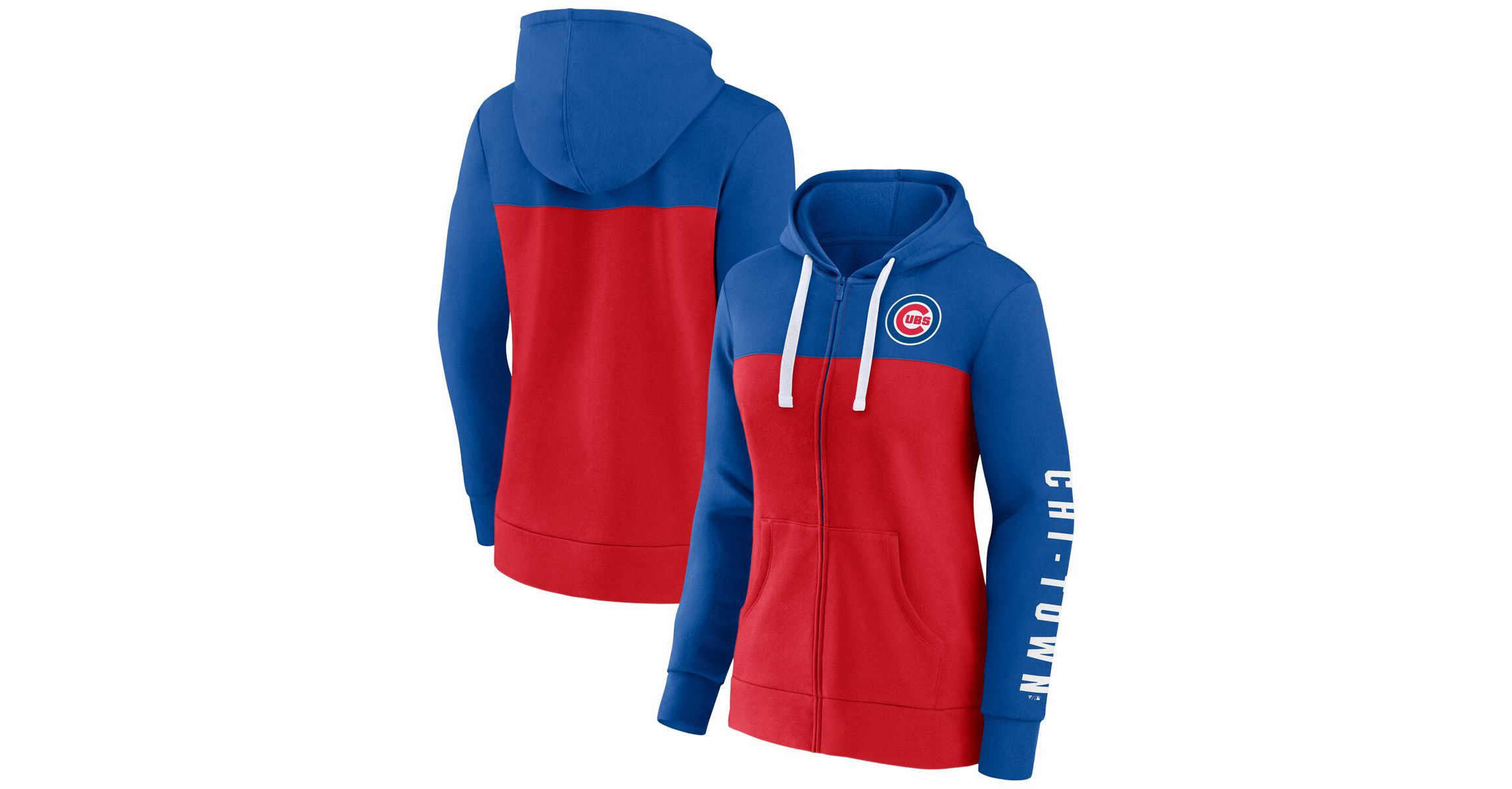 MLB Fanatics Chicago Cubs Take The Field Colorblocked Hoodie Full-Zip Jacket