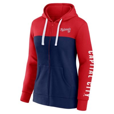 MLB Fanatics Washington Nationals Take The Field Colorblocked Hoodie Full-Zip Jacket