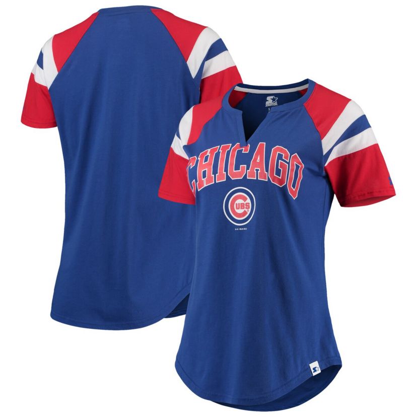 MLB Chicago Cubs Game On Notch Neck Raglan T-Shirt