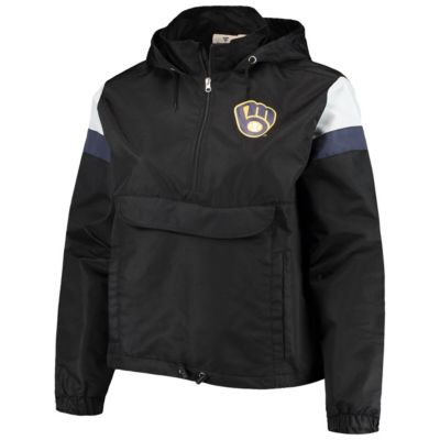 MLB Milwaukee Brewers Plus Anorak Quarter-Zip Hoodie Jacket