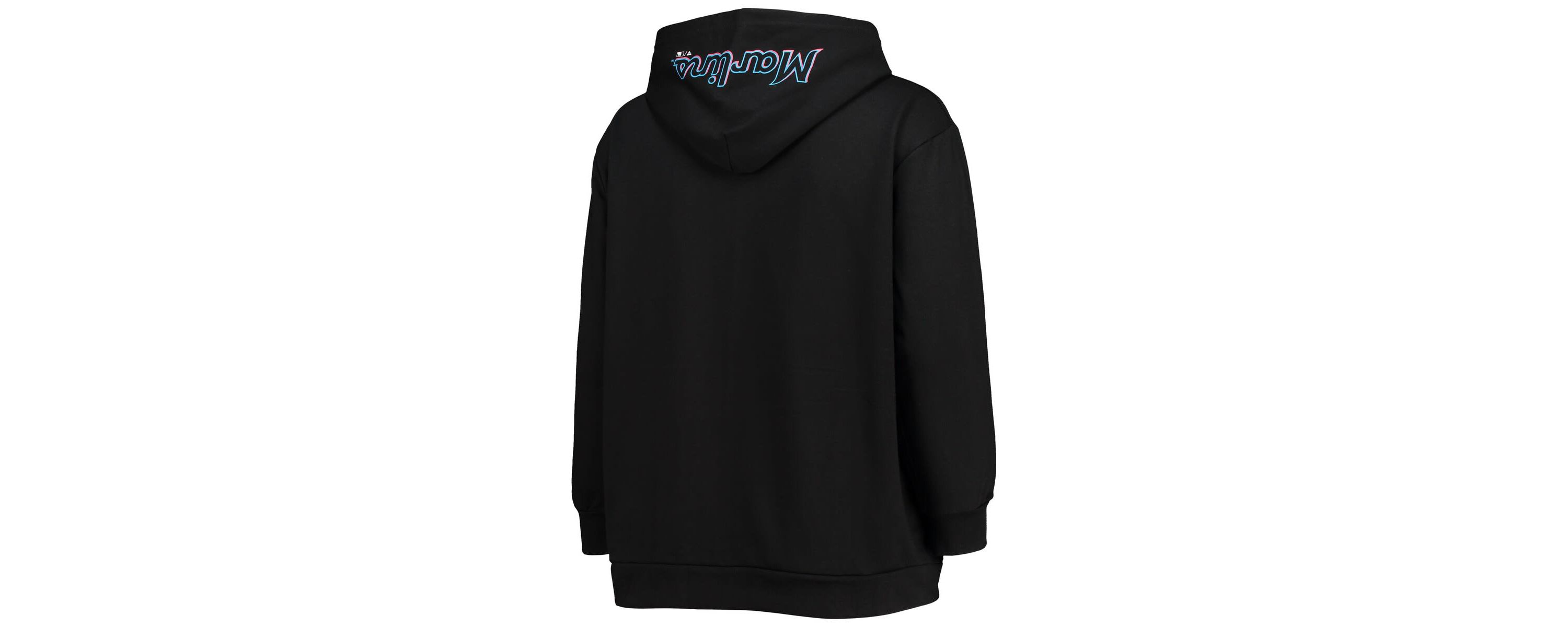 MLB Miami Marlins Plus Size Lace-Up V-Neck Pullover Hoodie