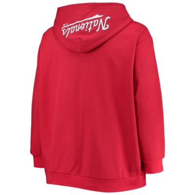 MLB Washington Nationals Plus Lace-Up V-Neck Pullover Hoodie