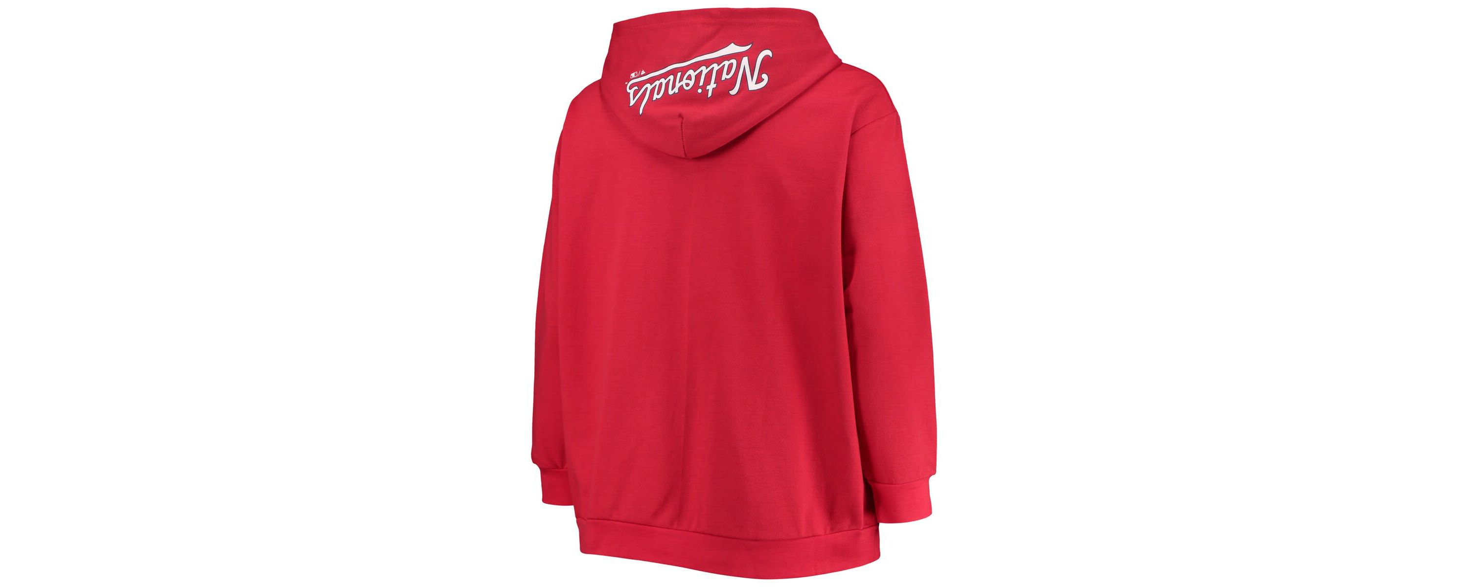 MLB Washington Nationals Plus Size Lace-Up V-Neck Pullover Hoodie