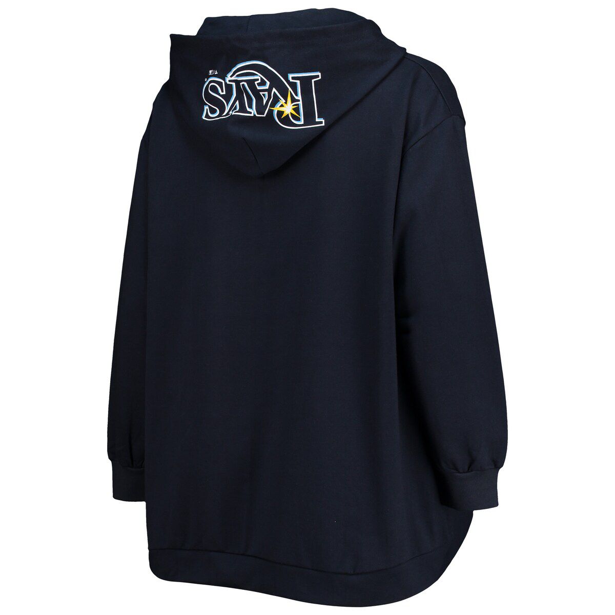MLB Tampa Bay Rays Plus Size Lace-Up V-Neck Pullover Hoodie