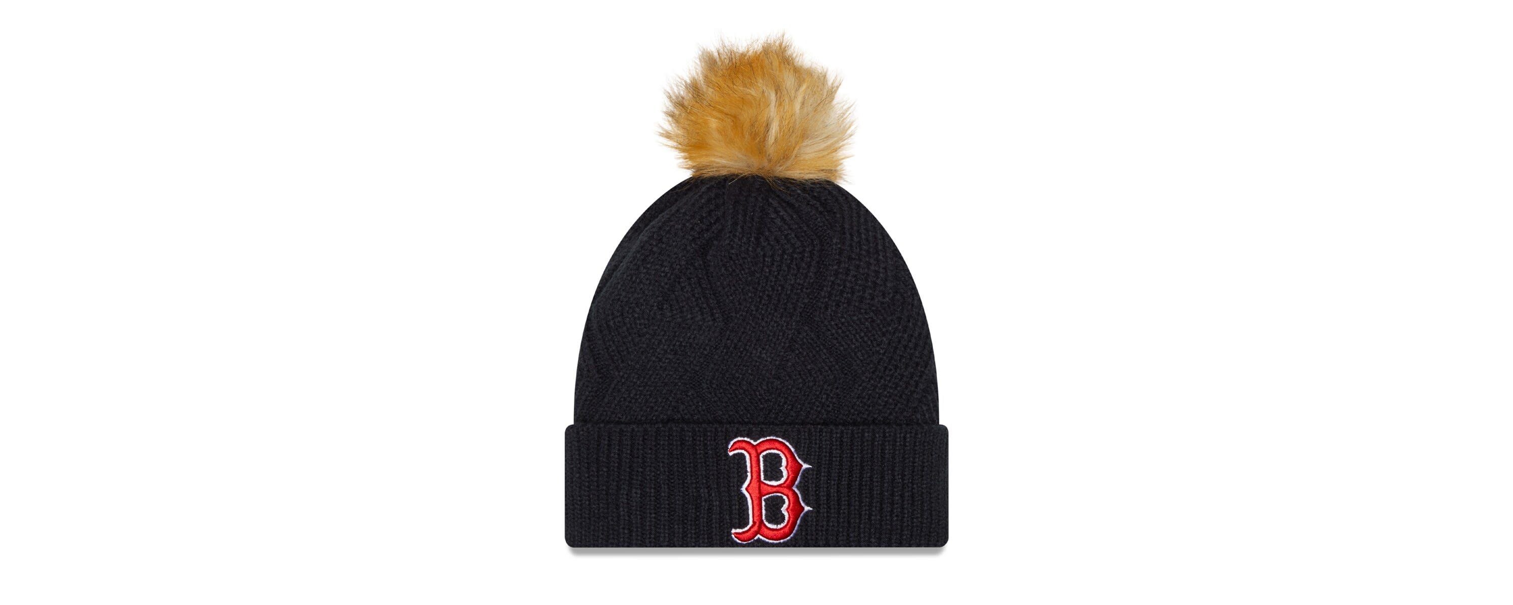 Boston Red Sox MLB Boston Sox Snowy Cuffed Knit Hat with Pom