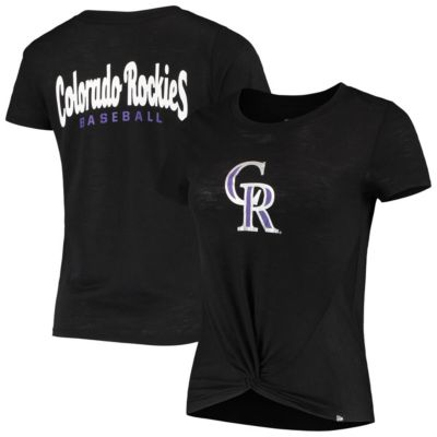 MLB Colorado Rockies 2-Hit Front Twist Burnout T-Shirt
