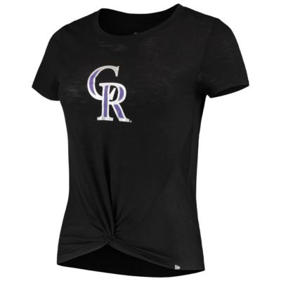 MLB Colorado Rockies 2-Hit Front Twist Burnout T-Shirt