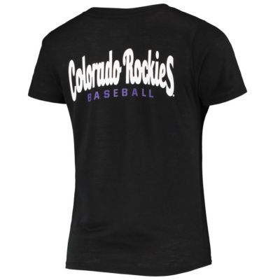 MLB Colorado Rockies 2-Hit Front Twist Burnout T-Shirt