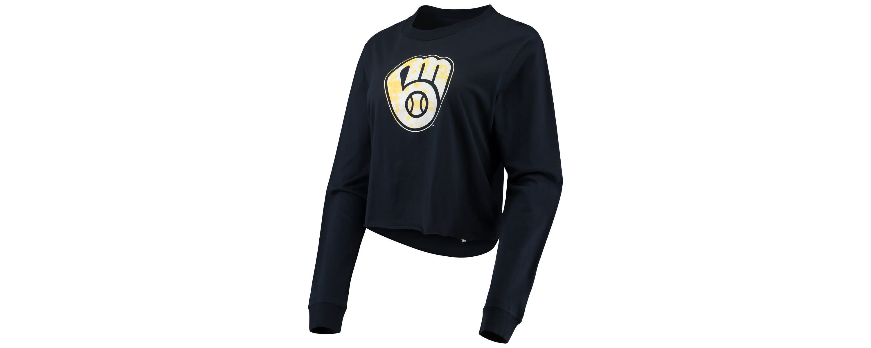 MLB Milwaukee Brewers Baby Jersey Cropped Long Sleeve T-Shirt