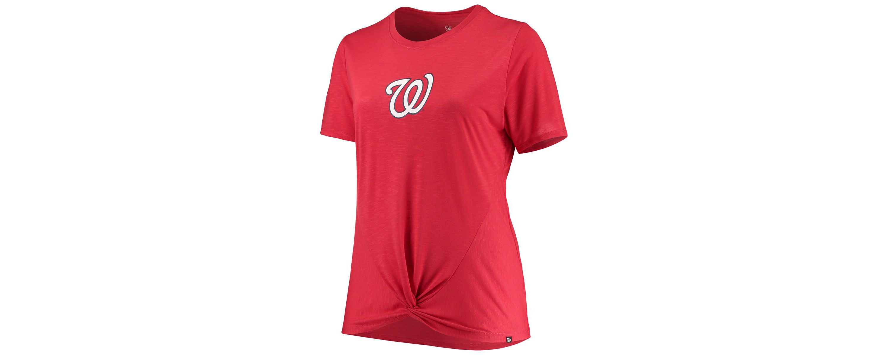 MLB Washington Nationals Plus Size 2-Hit Front Knot T-Shirt