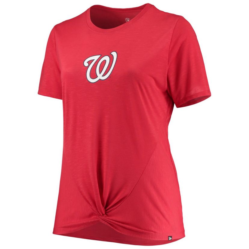 MLB Washington Nationals Plus Size 2-Hit Front Knot T-Shirt
