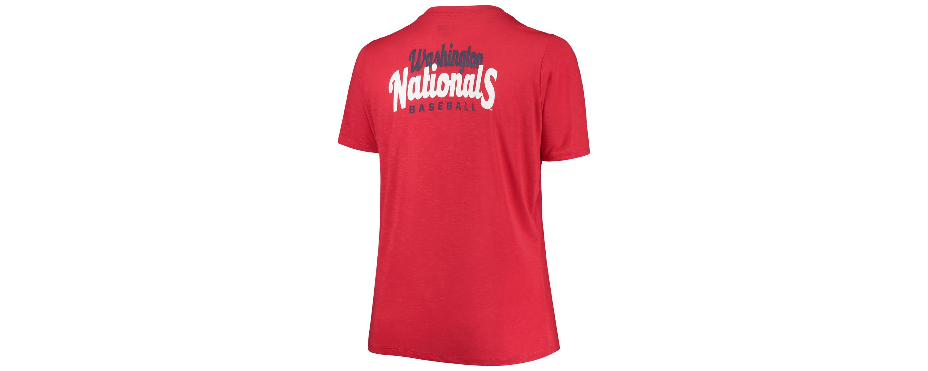 MLB Washington Nationals Plus Size 2-Hit Front Knot T-Shirt