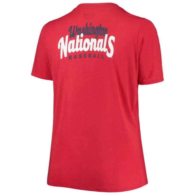 MLB Washington Nationals Plus Size 2-Hit Front Knot T-Shirt
