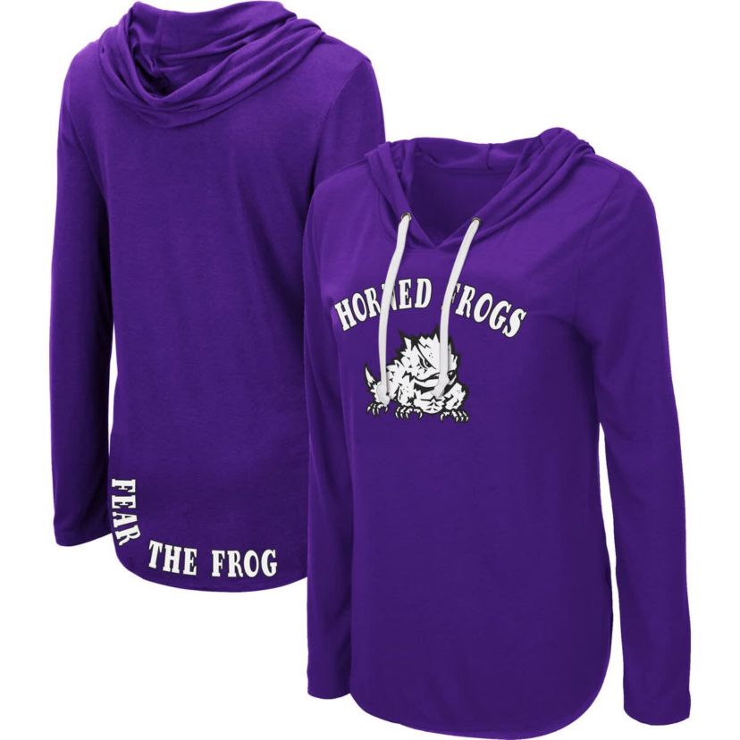 NCAA TCU Horned Frogs My Lover Lightweight Hooded Long Sleeve T-Shirt