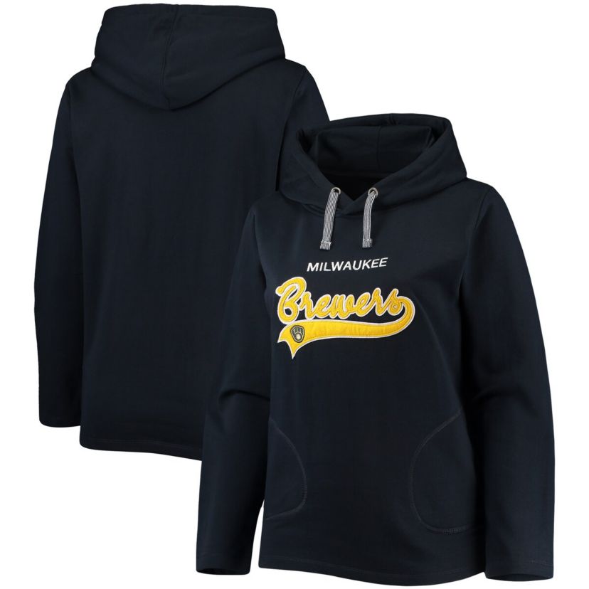 MLB Milwaukee Brewers Plus Size Side Split Pullover Hoodie