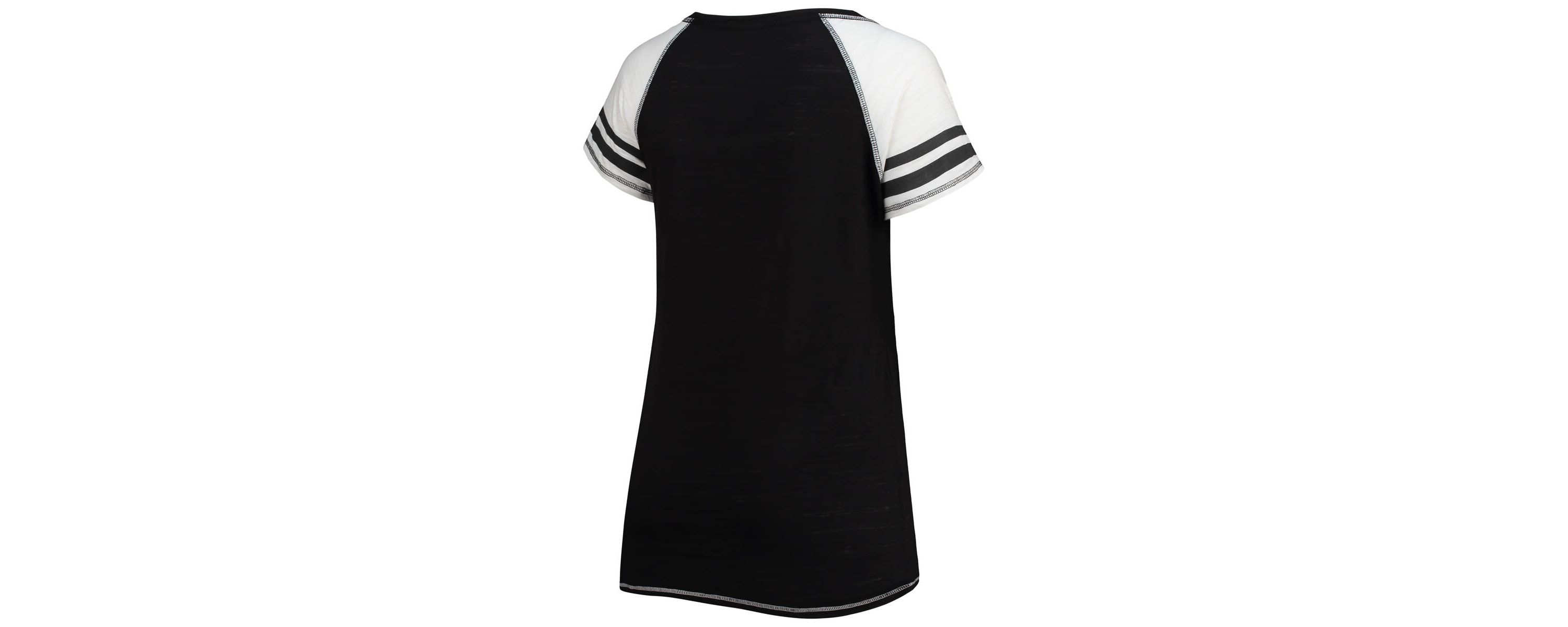 MLB Miami Marlins Curvy Color Block Tri-Blend Raglan V-Neck T-Shirt
