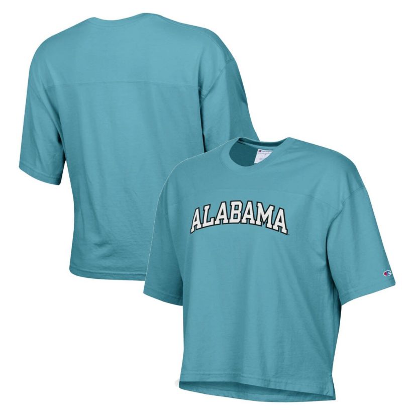 Alabama Crimson Tide NCAA Alabama Tide Vintage Wash Boxy Crop T-Shirt