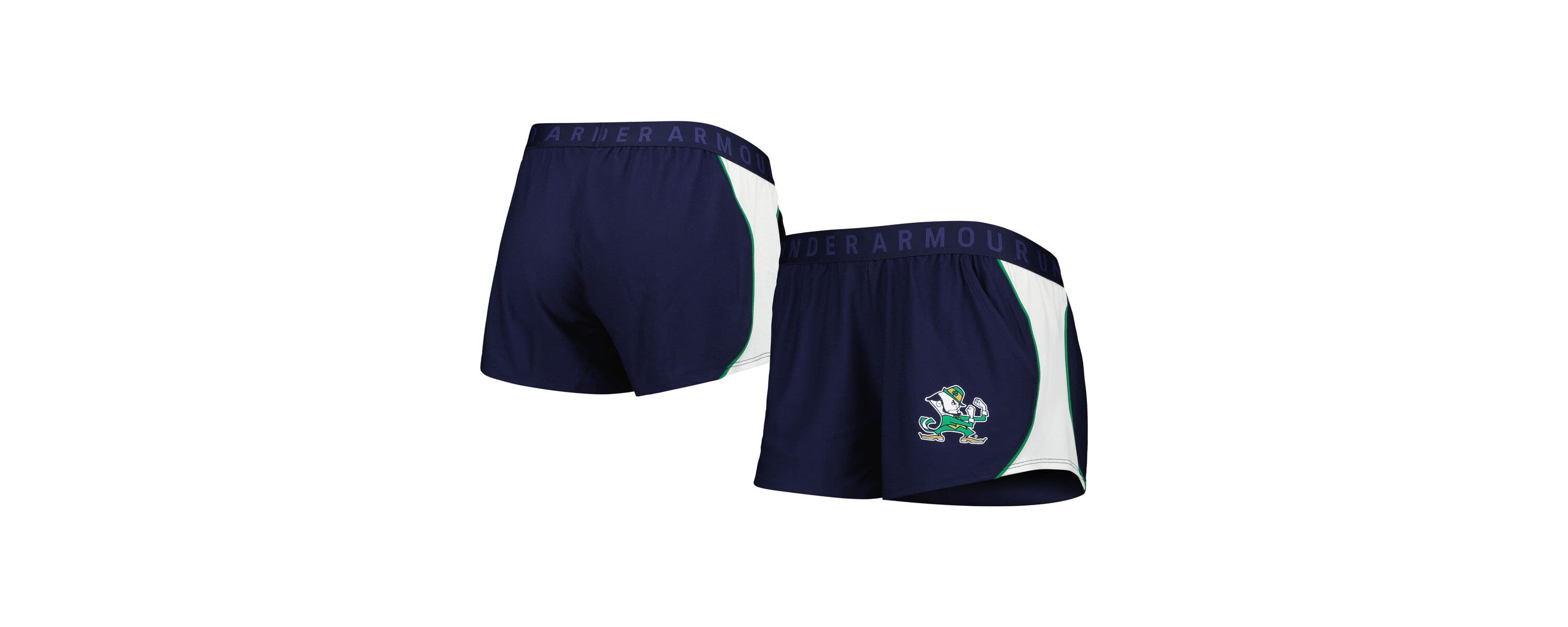 NCAA Under Armour Navy/Green Notre Dame Fighting Irish Game Day Tech Mesh Performance Shorts