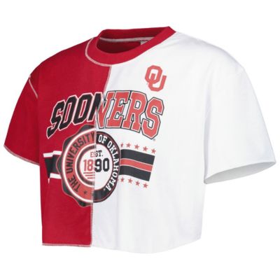 NCAA Oklahoma Sooners Colorblock Cropped T-Shirt