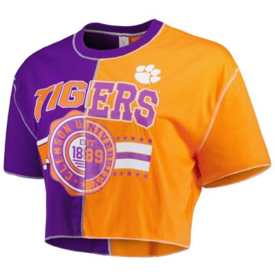 NCAA Clemson Tigers Colorblock Cropped T-Shirt