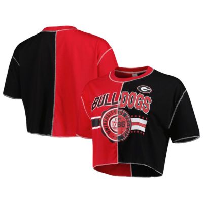 NCAA Georgia Bulldogs Colorblock Cropped T-Shirt