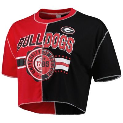 NCAA Georgia Bulldogs Colorblock Cropped T-Shirt