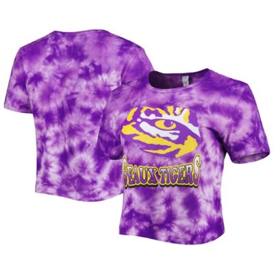 NCAA LSU Tigers Cloud-Dye Cropped T-Shirt