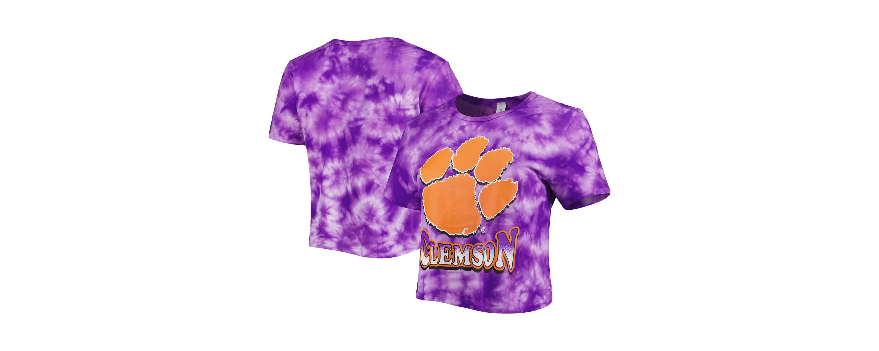 NCAA Clemson Tigers Cloud-Dye Cropped T-Shirt