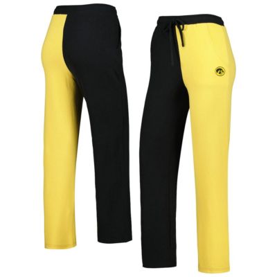 NCAA Black/Gold Iowa Hawkeyes Colorblock Cozy Tri-Blend Lounge Pants