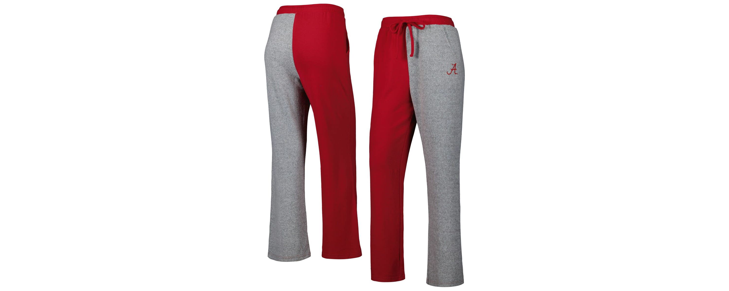 Alabama Crimson Tide NCAA Crimson/Gray Alabama Tide Colorblock Cozy Tri-Blend Lounge Pants