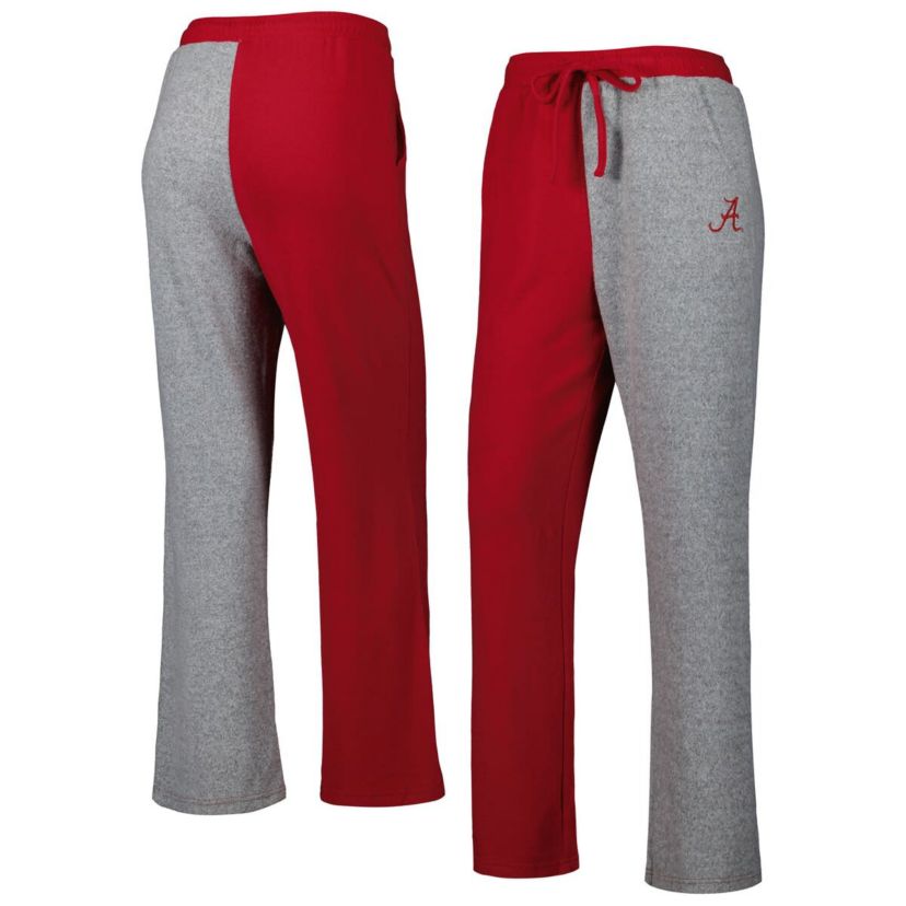 Alabama Crimson Tide NCAA Crimson/Gray Alabama Tide Colorblock Cozy Tri-Blend Lounge Pants