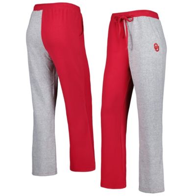 NCAA Crimson/Gray Oklahoma Sooners Colorblock Cozy Tri-Blend Lounge Pants