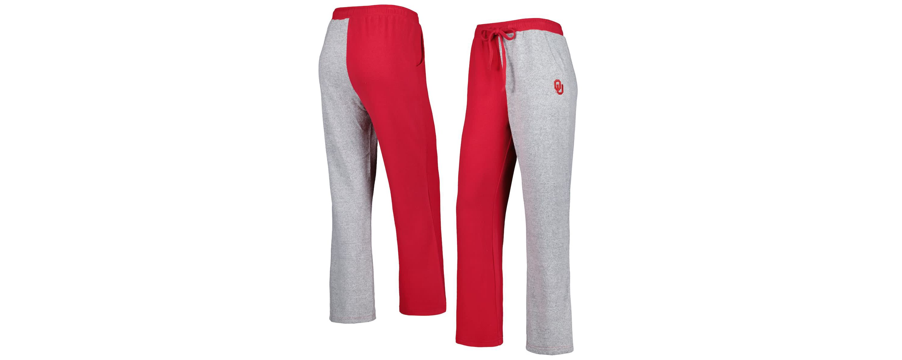 NCAA Crimson/Gray Oklahoma Sooners Colorblock Cozy Tri-Blend Lounge Pants