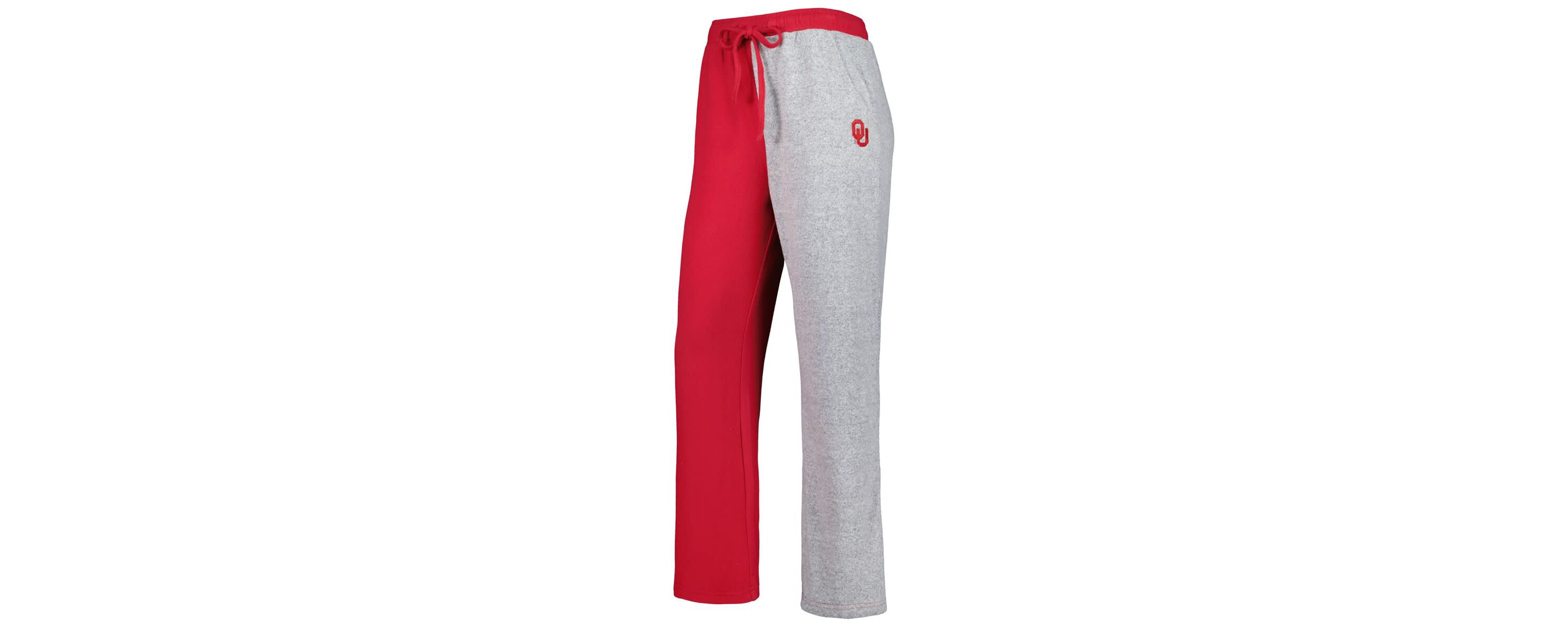 NCAA Crimson/Gray Oklahoma Sooners Colorblock Cozy Tri-Blend Lounge Pants