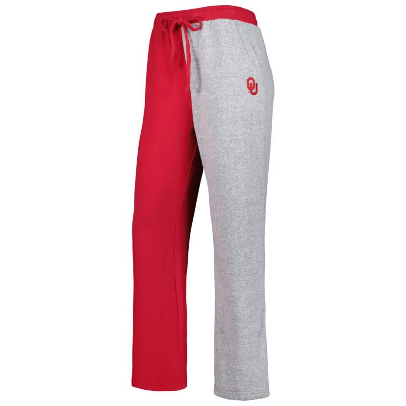 NCAA Crimson/Gray Oklahoma Sooners Colorblock Cozy Tri-Blend Lounge Pants