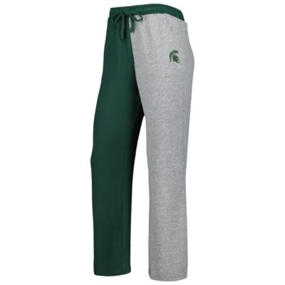 NCAA Green/Gray Michigan State Spartans Colorblock Cozy Tri-Blend Lounge Pants